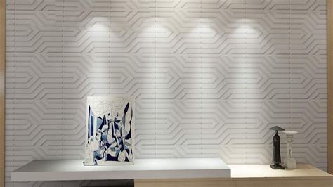 Plastic 3d Wall Panel Pvc Wall Design White 12 Tiles 32 Sf
