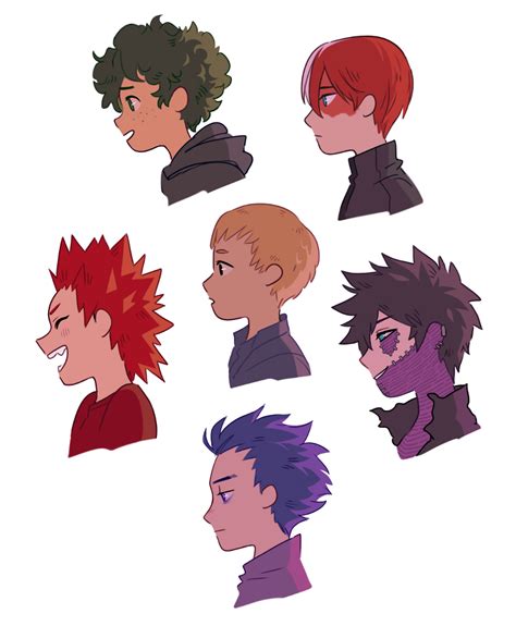 Doodled Some Bnha Boys I Love Drawing Profiles Hero Character Art