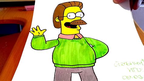 How To Draw Ned Flanders Easy And Color For Kids The