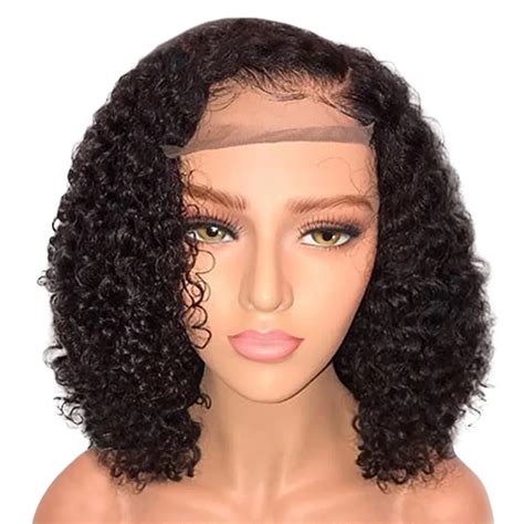 Women Wig Brazilian Less Lace Front Full Wig Bob Wave Black Natural