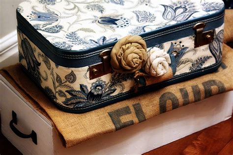 Another Fabulously Covered Suitcasethis One In Fabric Old Luggage