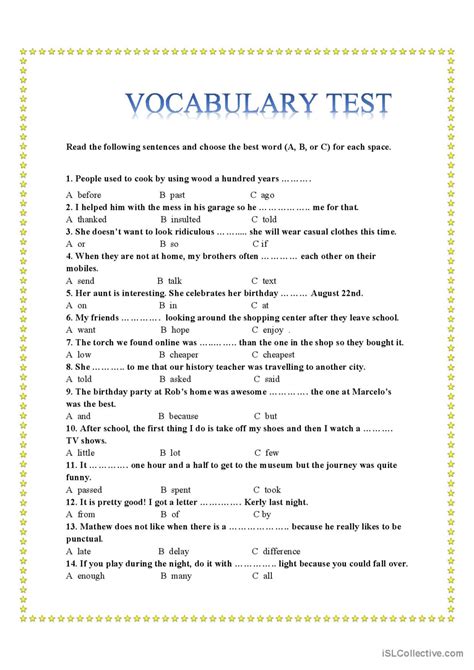 Free English Esl Printable Vocabulary Worksheets And Grammar Exercises