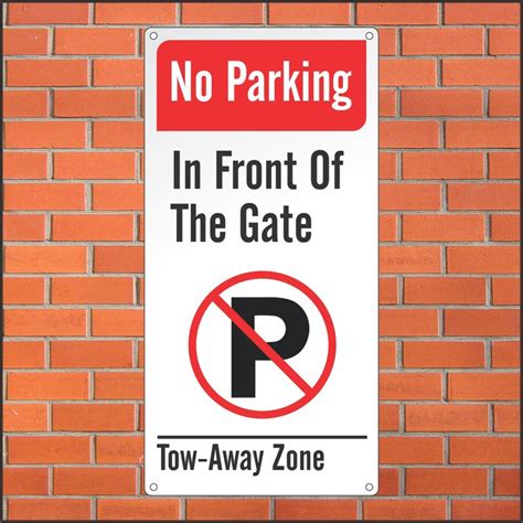 No Parking In Front Of The Gate Sign Tow Away Zone 12 X 24 Etsy