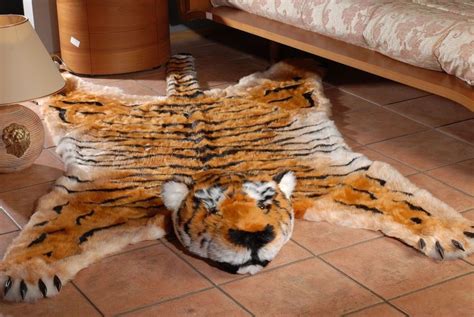 Fake Faux Fur Tiger Skin Tigerskin Plush Rug King Size Large