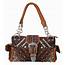 Western Handbag Floral Buckle Carry Concealed Whipstitch Purse