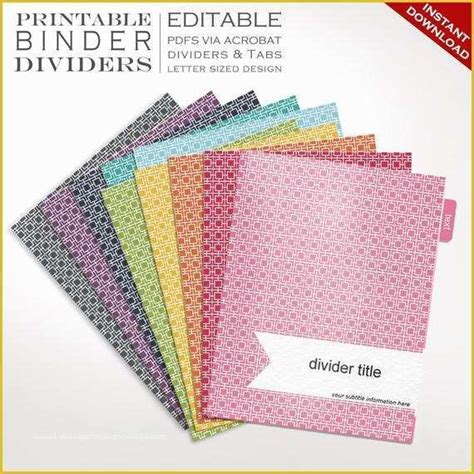 Free Printable Templates For Binders Of Binder Dividers Printable