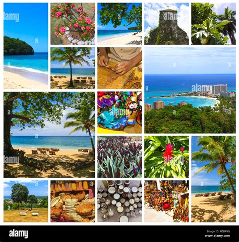 Collage About Jamaica Caribbean Island Stock Photo Alamy