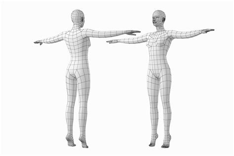 Female And Male Base Mesh T Pose High Quality 3d People Models