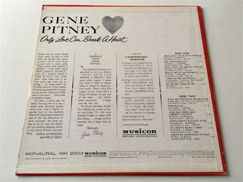 Gene Pitney Only Love Can Break A Heart Lp Vinyl Record Etsy