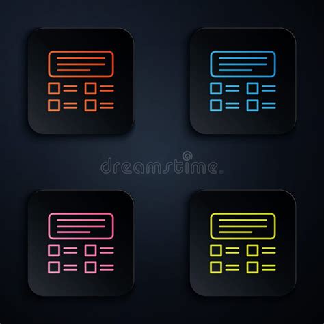 Color Neon Line Online Quiz Test Survey Or Checklist Icon Isolated On