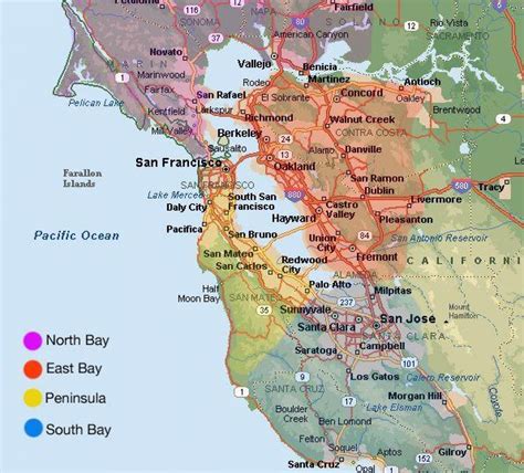 Map Of San Francisco And Surrounding Area San Francisco Area Map And