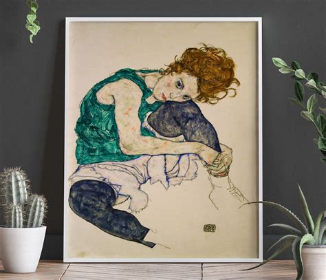 Seated Woman Painting By Egon Schiele Embrace The Allure Of Female Art Captivating Expression Of