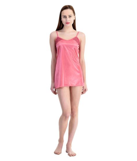 Buy Womens Satin Short Nighty Pink Online At Best Prices In India Snapdeal