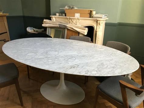 Dining tables are the heroes of the home. Oval Marble Dining Table Tulip Good Condition | in Earls ...