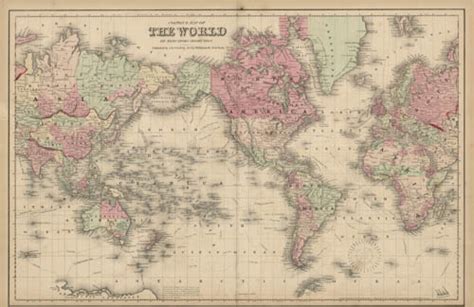 Coltons Map Of The World On Mercators Projection Art Source