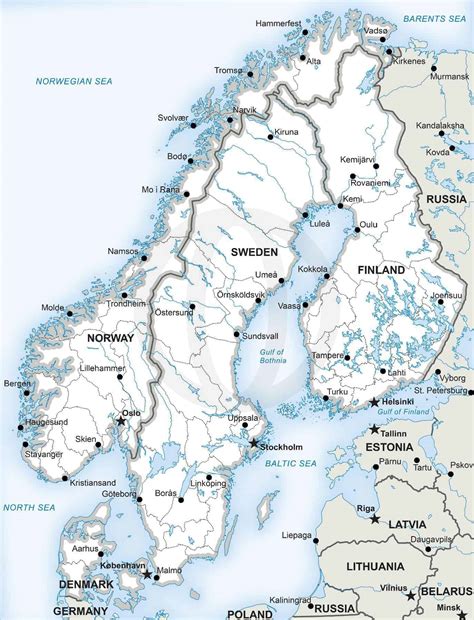Vector Map Of Scandinavia Political One Stop Map