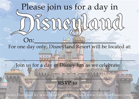 Disneyland Invitation Template Free Check Out Our Disneyland Invitation
