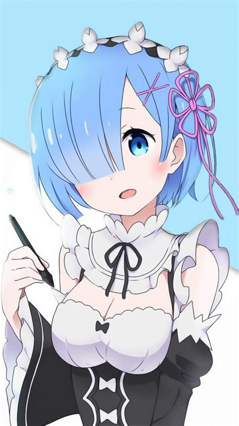 Hair of this type is very appealing if properly handled. Download Beautiful, short hair, anime girl, Rem, Re:Zero ...