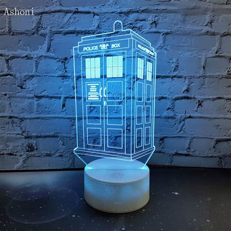7 Colors Change Lamp Doctor Who Police Box 3d Lamp Acrylic Led Usb