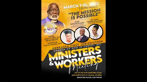 Nebraska 1st Jurisdiction Cogic Ministers And Workers Meeting Youtube