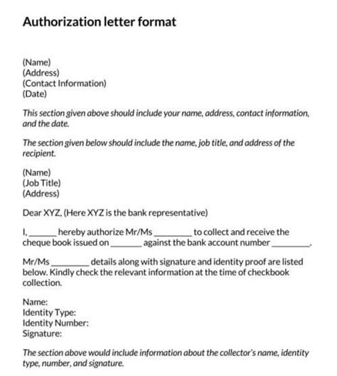 Authorization Letter To Collect Cheque