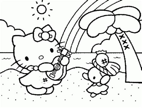Hello Kitty Playing Guitar Coloring Page Colouring Pages Coloring Home