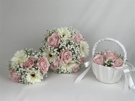 Artificial Wedding Flowers Package Gerbera Gypsophila Roses