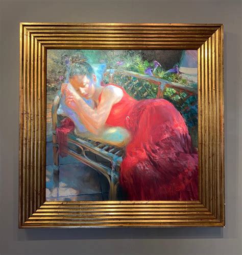 Vladimir Volegov Contemporary Red Figurative Painting Of A Woman