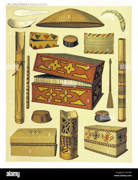 Illustration Of Ethnic Objects From The West And North Coast Of Dutch New Guinea By F S A De