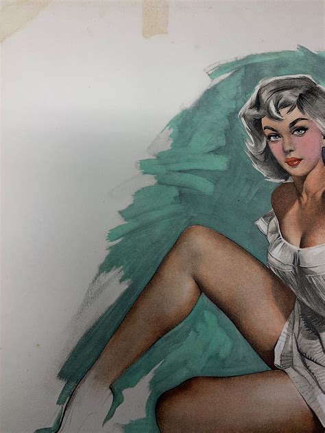 Pin Up Lithograph By Aslan C1960 Etsy