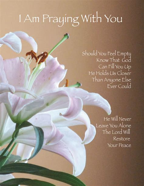 Pray this prayers today with faith and expect god to do a great work in your life in jesus name. I'm Praying With You Greeting Card by Sharon Elliott