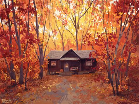 Autumn Cabin By Madeleine Bellwoar