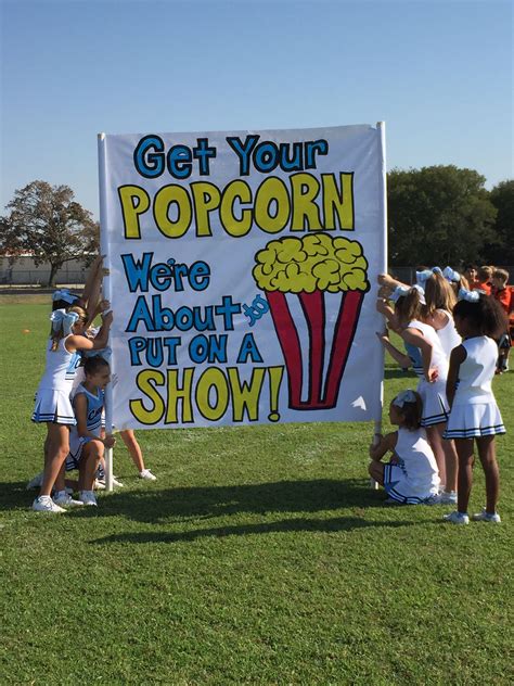 Cheer Run Thru Sign Get Your Popcorn Were About To Put On A Show