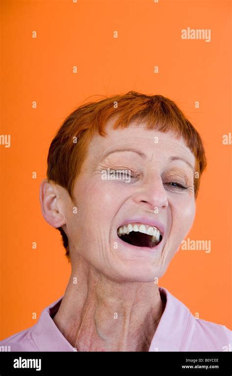 Older Woman Laughing Stock Photo Alamy