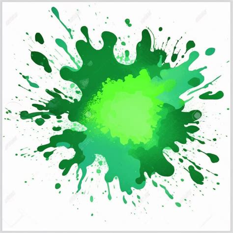 Premium Ai Image A Green Paint Splatter On A White Background With A