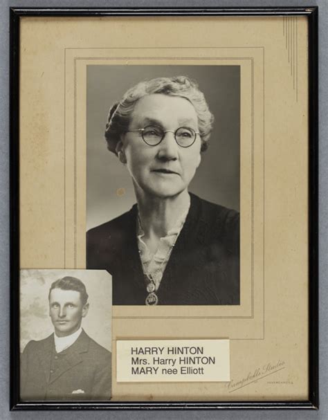 Framed Photograph Mary Hinton With Inset Of Harry Hinton Campbells