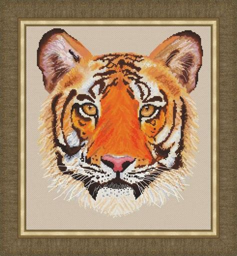 Bengal Tiger Counted Cross Stitch Pattern PDF Wildlife Etsy