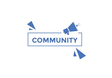 Community Text Button Speech Bubble Community Colorful Web Banner