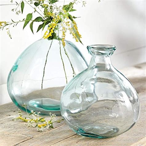 Recycled Spanish Glass Bubble Vases Blue Glass Vase Glass Vase Decor Large Vase