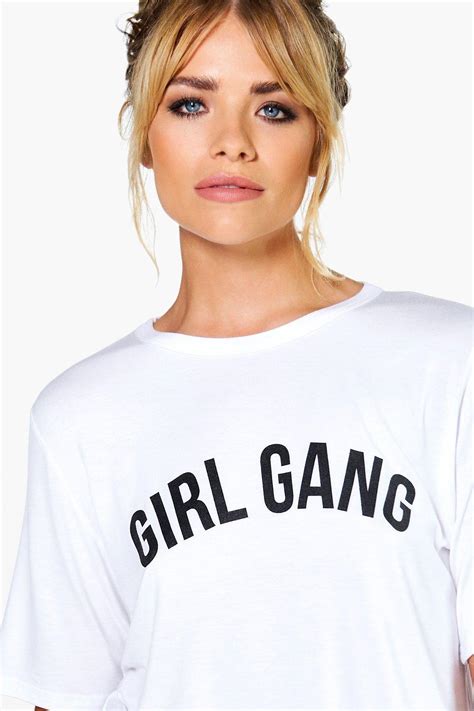Boohoo Womens Flora Girl Gang Oversized T Shirt Ebay