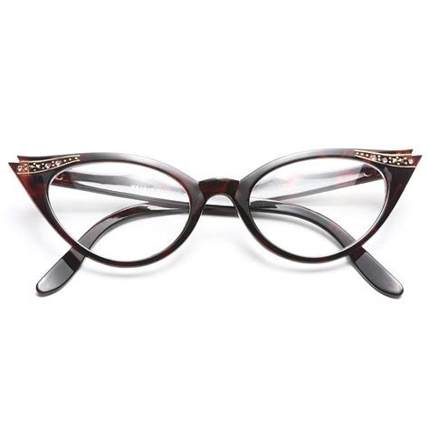 Clear Cat Eye Glasses Betty Jo Rhinestone Cat Eye Clear Glasses