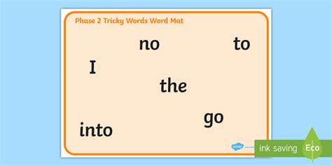 Ks1 Phase 2 Tricky Words Word Mat Primary Resource