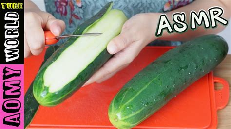 Cutting And Peeling Cucumber Asmr No Talking Aomyworldtube Youtube