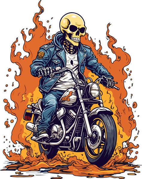 Flame Skeleton Biker Motorcycle Png Free Ai Generative 28142602 Png