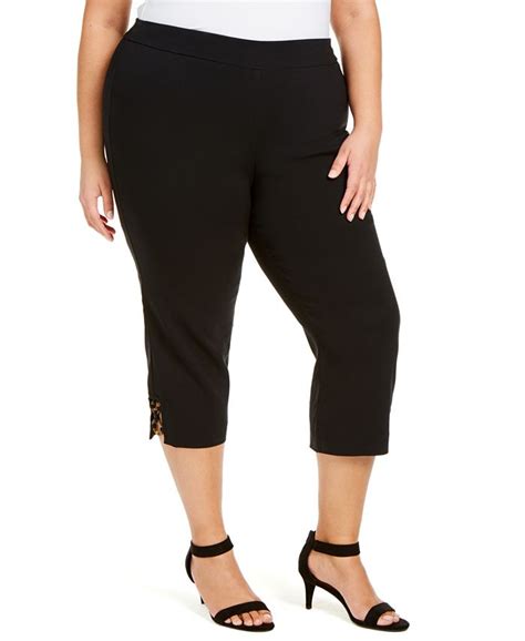 Jm Collection Plus Size Embellished Pull On Capri Pants Created For