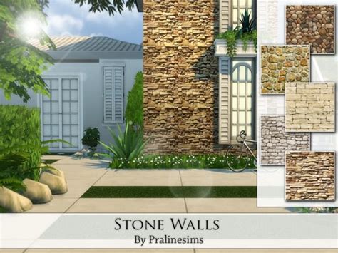 The Sims Resource Stone Walls By Praline Sims • Sims 4 Downloads