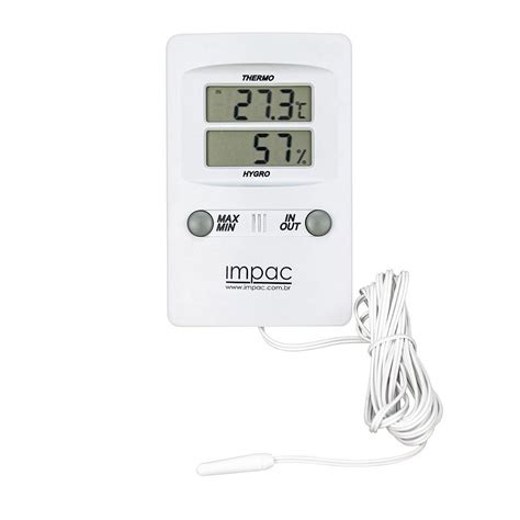 Medidor De Temperatura E Umidade Com Sensor Externo TH 02 Impac Loja