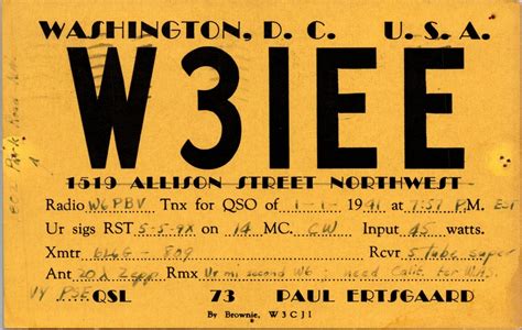 Vtg Ham Radio Cb Amateur Qsl Qso Card Postcard Washington Dc W3iee 1941のebay公認海外通販｜セカイモン