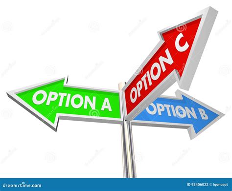 Option Choices Decide Street Signs Stock Illustrations 17 Option