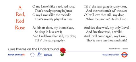 A Red Red Rose Poems On The Underground